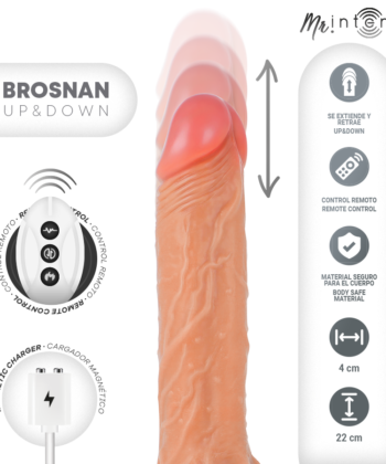 Visão alternativa de MR INTENSE - BROSNAN REALISTA MULTIFUNCIONAL COM VIBRAÇÃO, CONTROLE REMOTO PARA CIMA E PARA BAIXO, 22 CM - OU - 4 CM