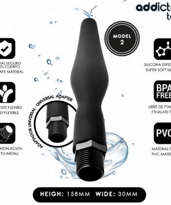 ADDICTED TOYS - LIMPADOR ANAL COM ADAPTADOR UNIVERSAL MODELO 2