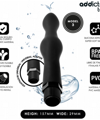 ADDICTED TOYS - LIMPADOR ANAL COM ADAPTADOR UNIVERSAL MODELO 3