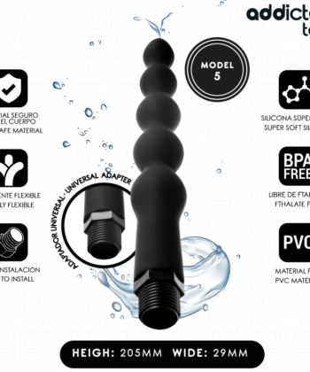 ADDICTED TOYS - LIMPADOR ANAL COM ADAPTADOR UNIVERSAL MODELO 5