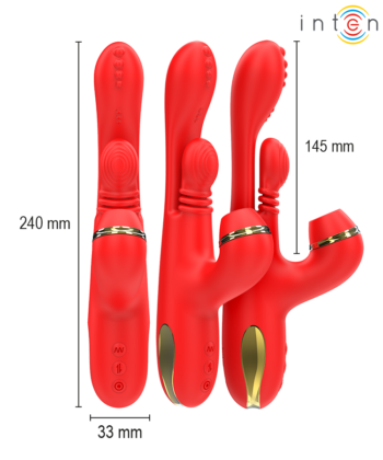 Visão alternativa de INTENSE - ESTIMULADOR DE CLITÓRIS MULTIFUNCIONAL KATY 4 CABEÇAS INTERCAMBIÁVEIS VERMELHO