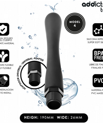 ADDICTED TOYS - LIMPADOR ANAL COM ADAPTADOR UNIVERSAL MODELO 4
