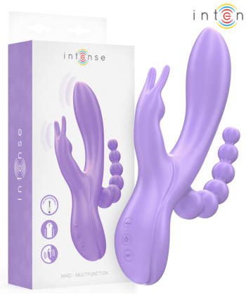 INTENSE - MIKO TRIPLO VIBRADOR COELHO & ESTIMULADOR & ANAL 7 VIBRAÇÕES ROXO