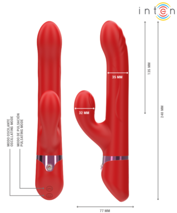 INTENSE - LELE VIBRADOR MULTIFUNCIONAL ROTATIVO & OSCILAÇÃO & ESTIMULAÇÃO VERMELHO - Imagem 3