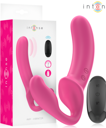 INTENSE - AMY VIBRADOR DUPLO 20 CM ROSA CONTROLE REMOTO