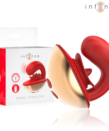 INTENSE - VIBRADOR E ESTIMULADOR MARIAH EM FORMATO U 10 VIBRAÇÕES VERMELHO