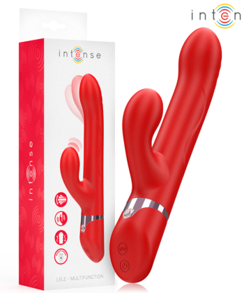 INTENSE - LELE VIBRADOR MULTIFUNCIONAL ROTATIVO & OSCILAÇÃO & ESTIMULAÇÃO VERMELHO