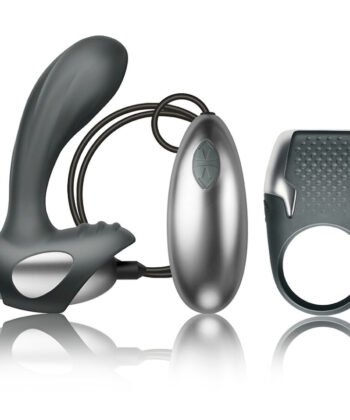 CLIMAXIMUM - KIT EXCITE ANEL PARA PÉNIS + MASSAGEADOR DE PRÓSTATA COM FIO