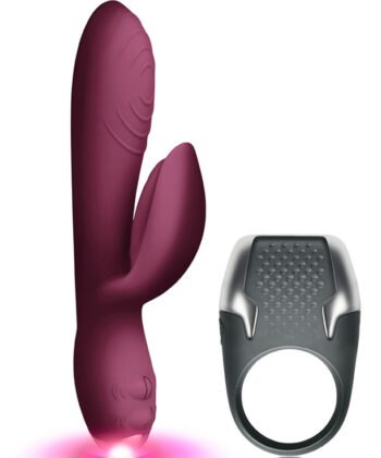 CLIMAXIMUM - KIT LAMOUR VIBRADOR COELHO + ANEL DE PÉNIS DE LED
