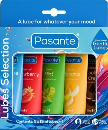 Visão alternativa de PASANTE - PACK LUBRIFICANTES SABORES SORTIDOS 5 UNIDADES X 15 ML