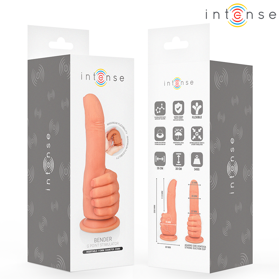 INTENSE - BENDER ESTIMULADOR DE PONTO G MÃO FLEXÍVEL 11,3 CM - Imagem 5