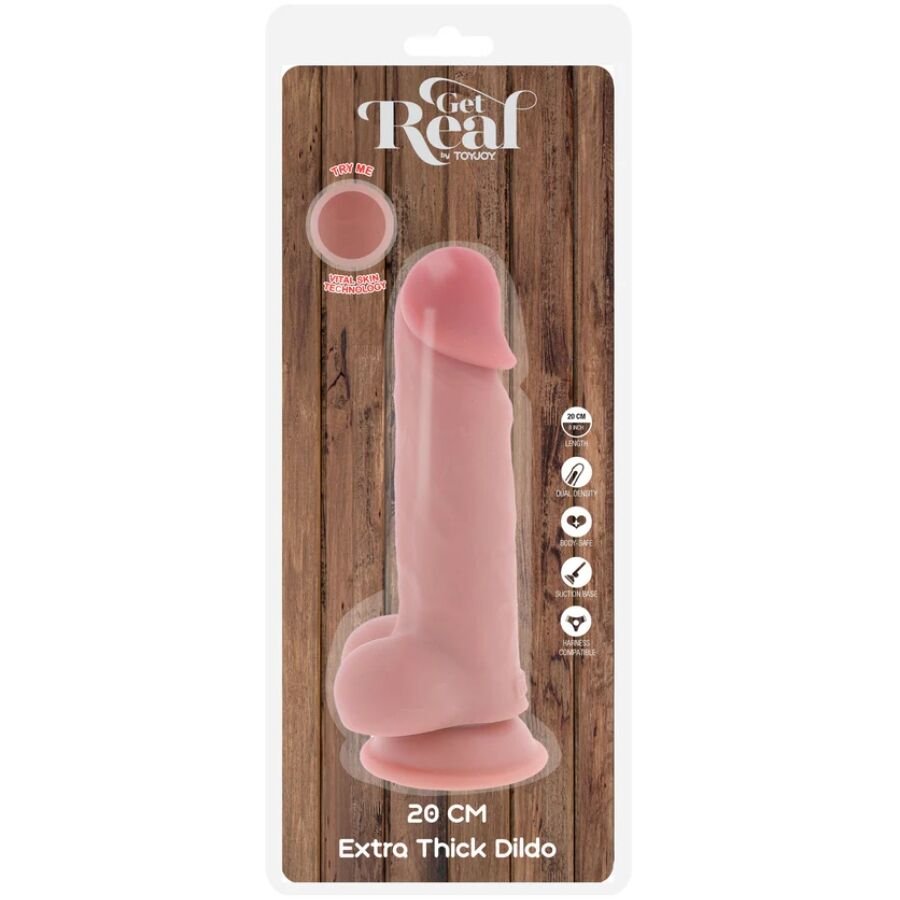 GET REAL - PÊNIS REALISTA DE LUXO COM TESTÍCULOS EXTRA GROSSOS DE 20 CM - Imagem 5