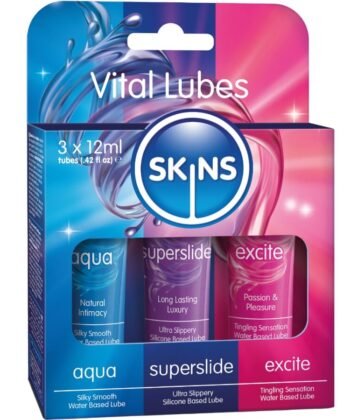 SKINS - KIT DE LUBRIFICANTES VITAL AQUA, SUPERSLIDE E EXCITE 3 x 12 ML