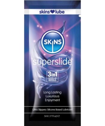 SKINS - SUPERSLIDE LUBRIFICANTE À BASE DE SILICONE, DOSE ÚNICA DE 5 ML