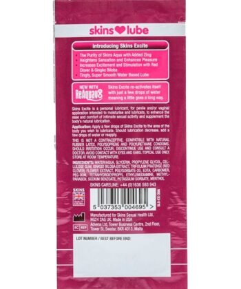 Alternative view of SKINS - EXCITE LUBRIFICANTE À BASE DE ÁGUA DOSE ÚNICA 5 ML