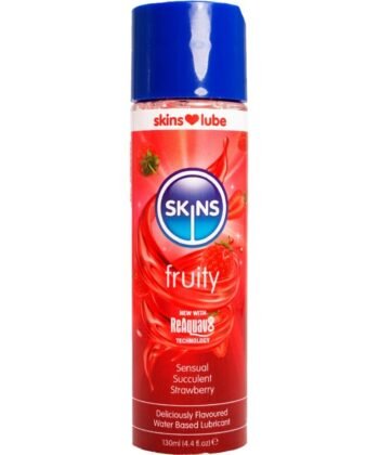 SKINS - LUBRIFICANTE À BASE DE ÁGUA COM SABOR FRUTADO DE MORANGO 130 ML