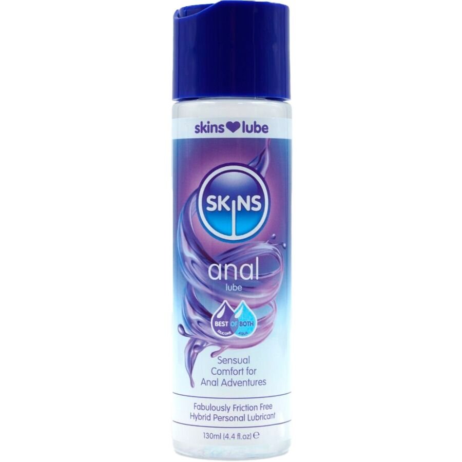 SKINS - LUBRIFICANTE ANAL HÍBRIDO À BASE DE ÁGUA E SILICONE 130 ML