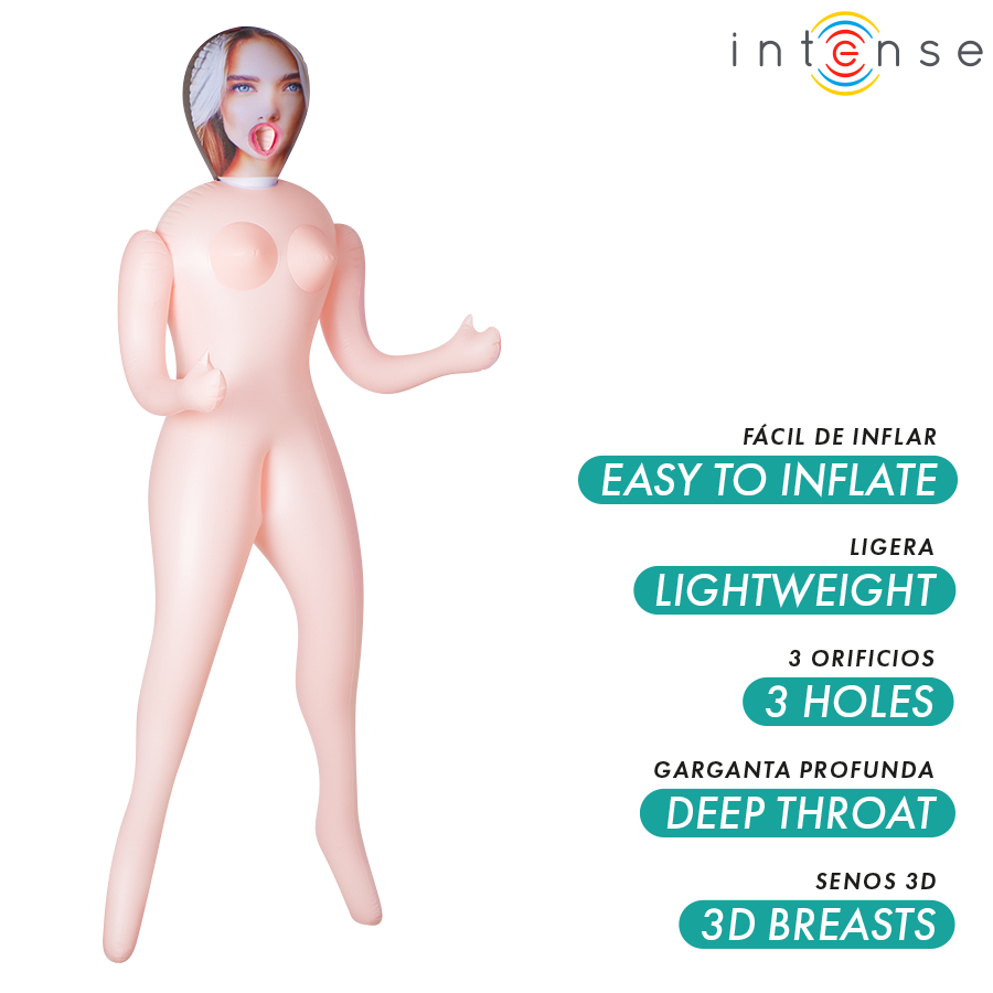INTENSE DOLLS - NICOLE BONECA INFLÁVEL COM TRÊS ORIFÍCIOS - Imagem 2