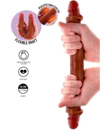 Visão alternativa de GET REAL - DILDO DE SILICONE DE DUAS PONTAS CARAMELO 35 CM