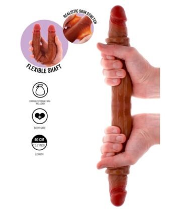Alternative view of GET REAL - DILDO DE SILICONE DE DUAS PONTAS CARAMELO 40 CM