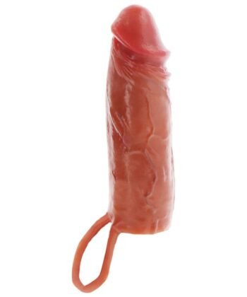 GET REAL - CAPA DE SILICONE PARA PÉNIS HIDRATADA CARAMELO 16 CM