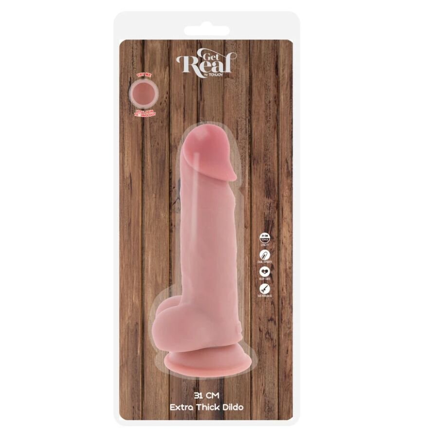 GET REAL - PÊNIS REALISTA DE LUXO COM TESTÍCULOS EXTRA GROSSO DE 31 CM - Image 4