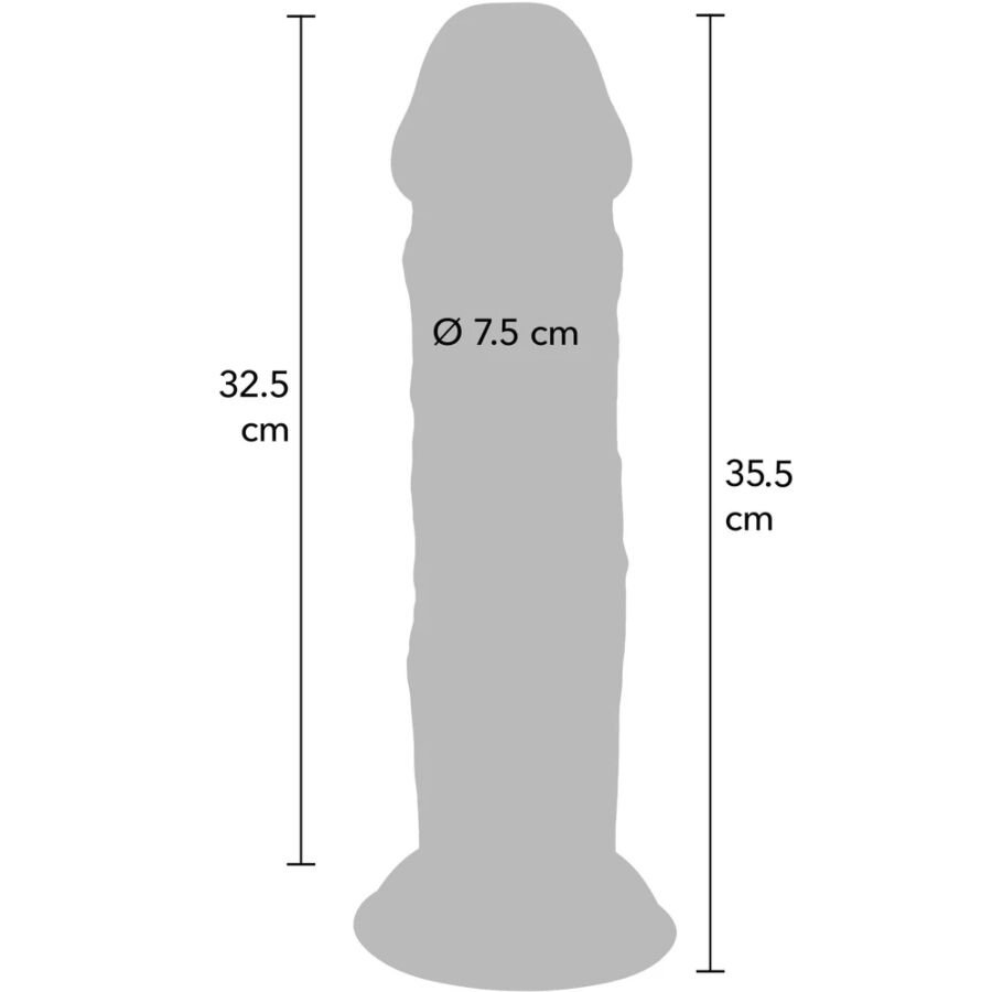 GET REAL - PÊNIS DE TPE DELUXE DE DUPLA DENSIDADE E ESPESSURA, 35,5 CM - Image 2