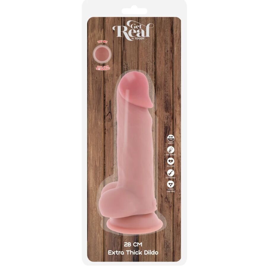 GET REAL - PÊNIS REALISTA DE LUXO COM TESTÍCULOS EXTRA GROSSO DE 28 CM - Image 5