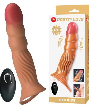PRETTY LOVE - CAPA PENIANA TEXTURIZADA COM VIBRAÇÃO E COMANDO À DISTÂNCIA