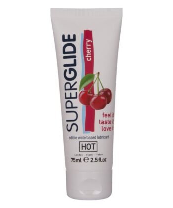 HOT - SUPERGLIDE LUBRIFICANTE COMESTÍVEL À BASE DE ÁGUA, SABOR CEREJA 75 ML