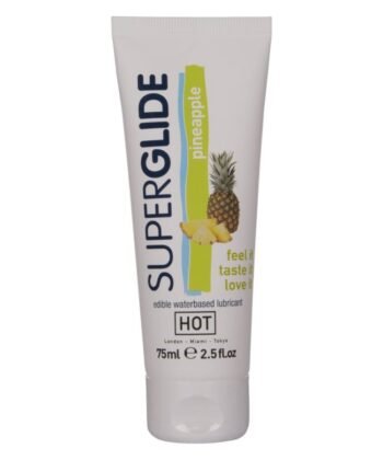 HOT - SUPERGLIDE LUBRIFICANTE COMESTÍVEL À BASE DE ÁGUA COM SABOR ABACAXI 75 ML