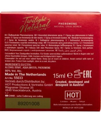 Visão alternativa de HOT - FEROMÔNIO CREPÚSCULO NATURAL PARA MULHERES 15 ML