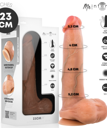 MR INTENSE - BRUCE L PÊNIS ULTRA-REALISTA COM TESTÍCULOS 23 CM -Ø- 5,2 CM