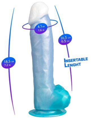 SILEXD - ANGEL DILDO FANTASY SILICONE LÍQUIDO TERMOREATIVO AZUL CELESTIAL 20,3 CM