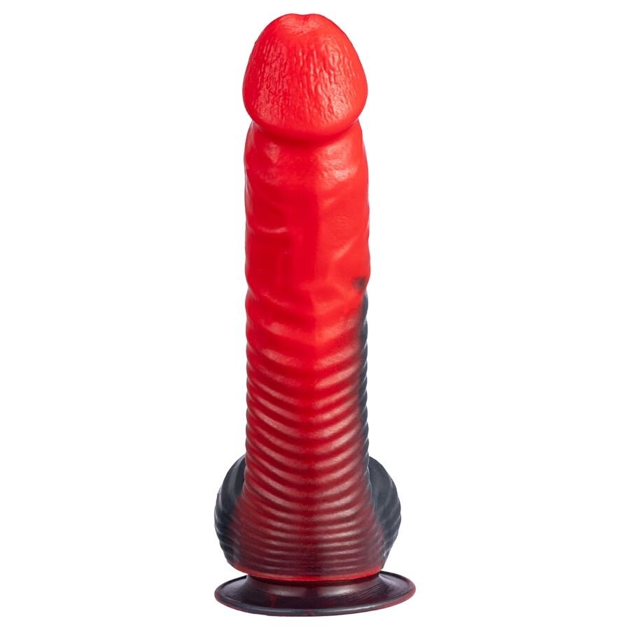 SILEXD - DEVIL DILDO FANTASIA DE SILICONE LÍQUIDO TERMOREATIVO VERMELHO E PRETO 20,3 CM - Image 2
