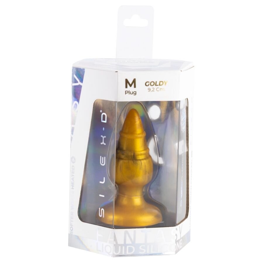 SILEXD - GOLDY PLUG ANAL FANTASY DE SILICONE LÍQUIDO TERMOREATIVO DOURADO 9,2 CM - Image 2