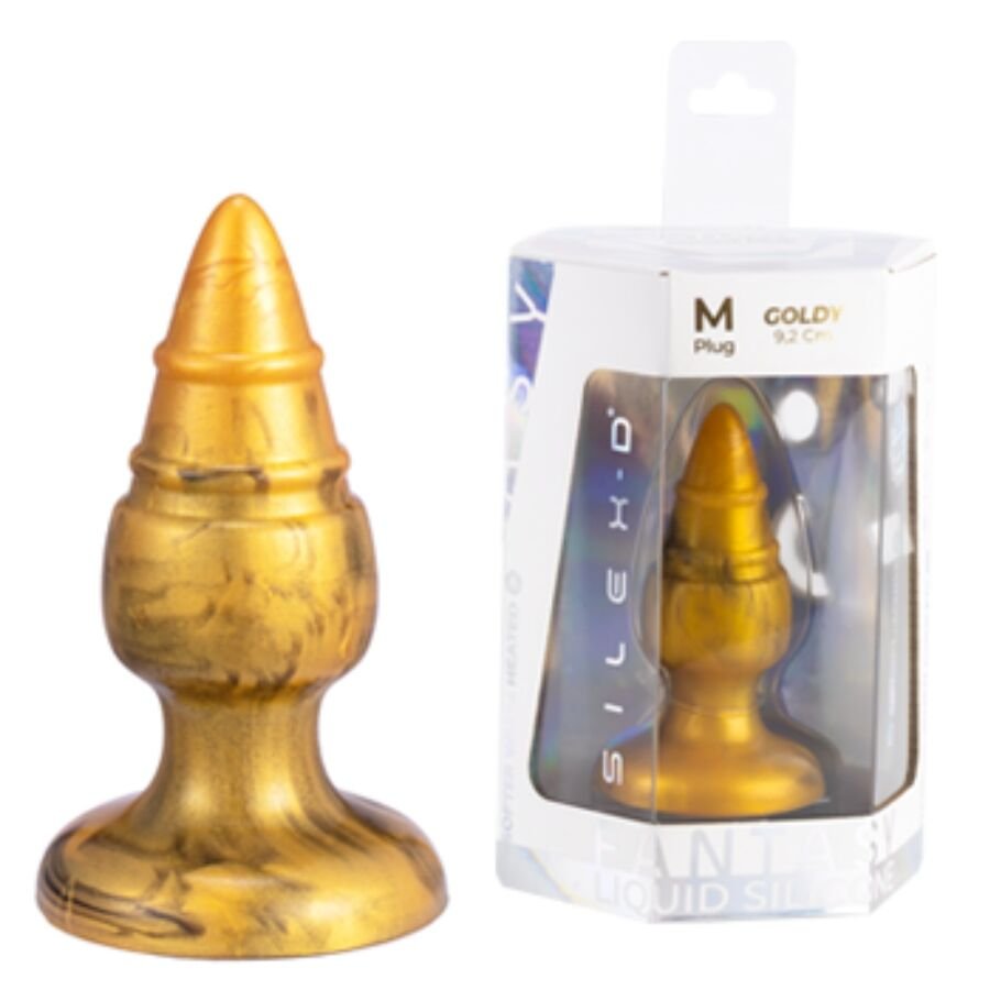 SILEXD - GOLDY PLUG ANAL FANTASY DE SILICONE LÍQUIDO TERMOREATIVO DOURADO 9,2 CM - Image 4