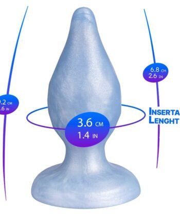 SILEXD - DIAMOND PLUG ANAL FANTASY DE SILICONE LÍQUIDO TERMOREATIVO AZUL PEROLADO 9,2 CM