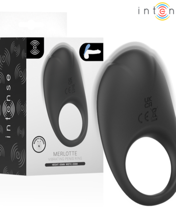 INTENSE - MERLOTTE ANILLO VIBRADOR CON ESTIMULACIÓN DE CLÍTORIS NEGRO