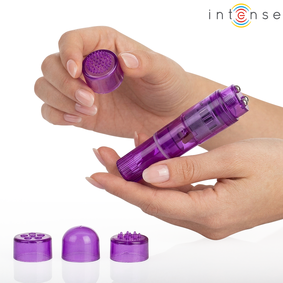 INTENSE - MINI MASSAGEADOR KURT COM 4 CABEÇAS INTERCAMBIÁVEIS ROXO - Imagem 5