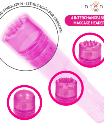 INTENSE - MINI MASSAGEADOR KURT COM 4 CABEÇAS INTERCAMBIÁVEIS ROSA - Image 3