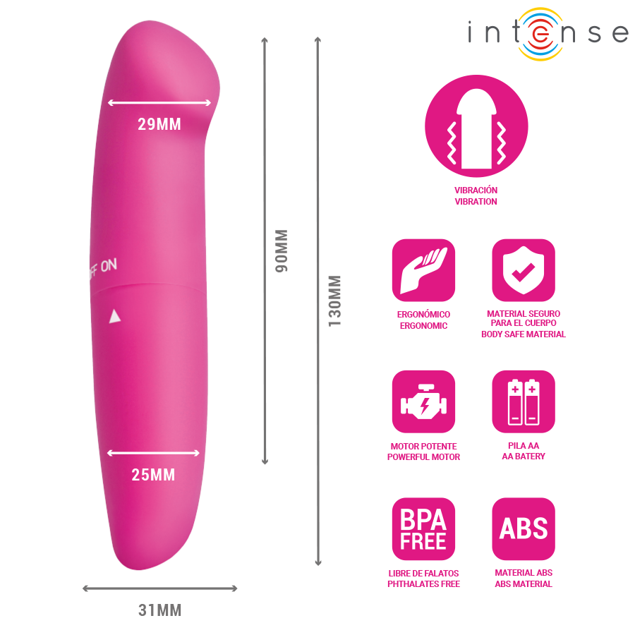 INTENSE - VIBRADOR PHIL G-SPOT ROSA 13 CM - Imagem 2