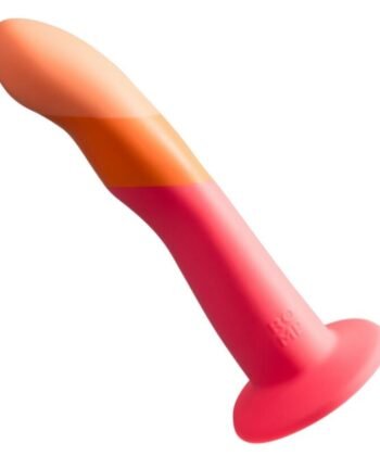 ROMP - DIZI DILDO DE SILICONE COM VENTOSA TRICOLOR 18 CM