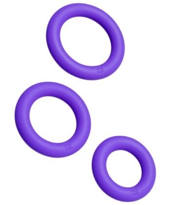 ROMP - REMIX TRIO CONJUNTO DE 3 ANÉIS PENIANOS DE SILICONE ROXOS