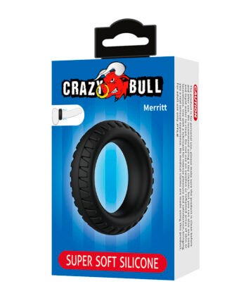CRAZY BULL - ANEL PENIANO DE SILICONE TEXTURIZADO MERRITT PRETO - Imagem 5