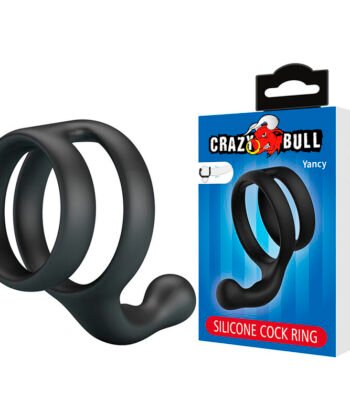 CRAZY BULL - ANEL DUPLO PARA PÊNIS E TESTÍCULOS YANCY PRETO