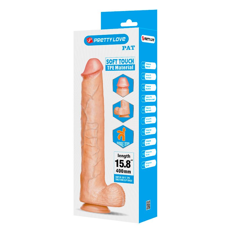 PRETTY LOVE - PAT DILDO FLEXÍVEL REALISTA COM VENTOSA 40 CM -Ø- 6 CM - Imagem 3