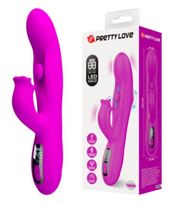 PRETTY LOVE - VIBRADOR OSCILATIVO YALANDA RABBIT COM DISPLAY DE LED ROXO