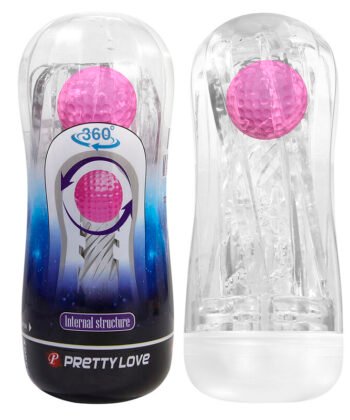 PRETTY LOVE - COPO DE MASTURBAÇÃO TEXTURIZADO 360º TRANSPARENTE