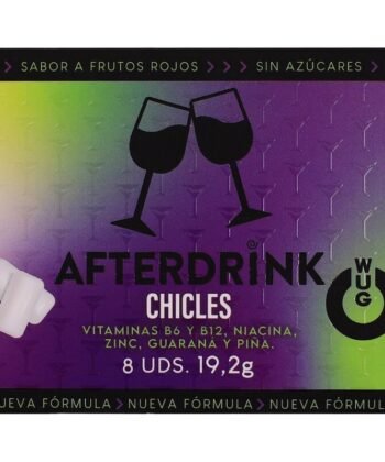 WUG After Drink – A goma de mascar funcional que ajuda você a recuperar as energias depois de uma noite de festa. Cartela com 8 unidades.
